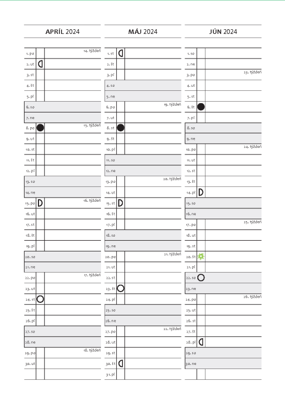 Diar feng šuej 2024 - 3 plánovací kalendár A5